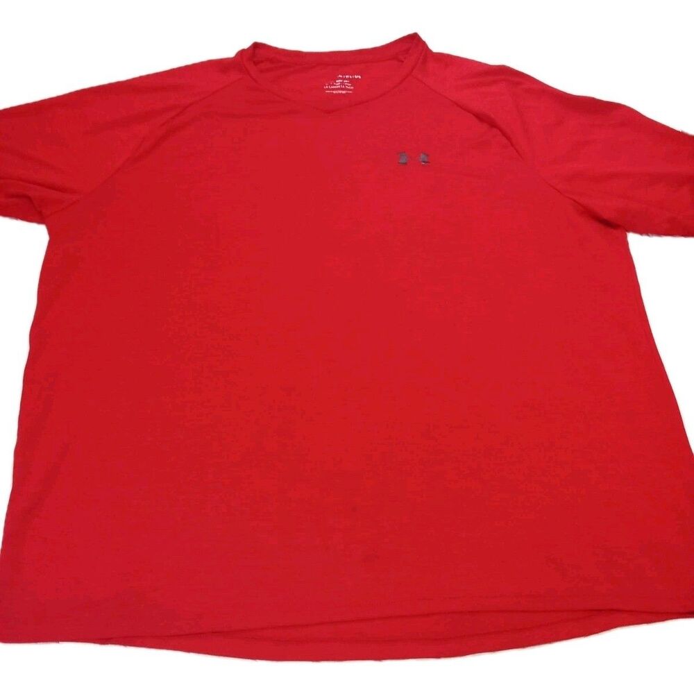 Men's Red Under Armour Shirt‎ Size 2 XL Spot On Shirt